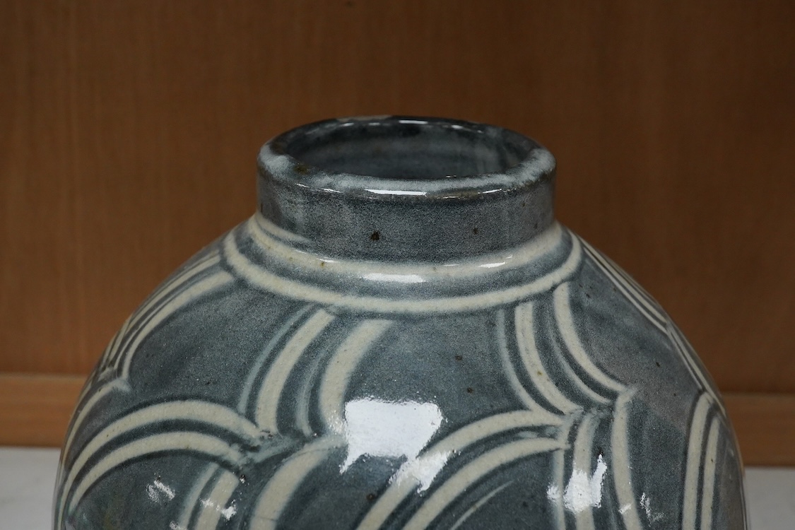 A Studio stoneware vase by Don Morgan, impressed mark to the base, 23cm high